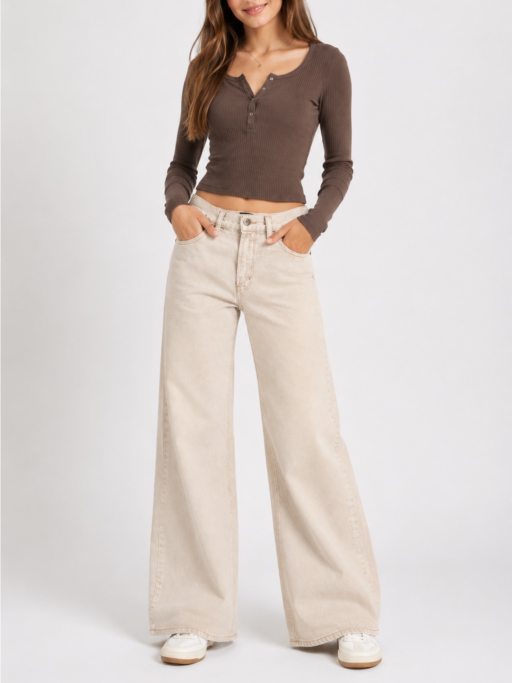 Bdg Urban Outfitters Women’s Juniors Size 24 Cream Wide Leg Jeans